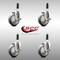 Service Caster 4 Inch 316SS Thermoplastic Rubber Swivel 7/8 Inch Stem Caster Set Brake SCC SCC-SS316EX20S414-TPRB-TLB-78-4 - alternate 3